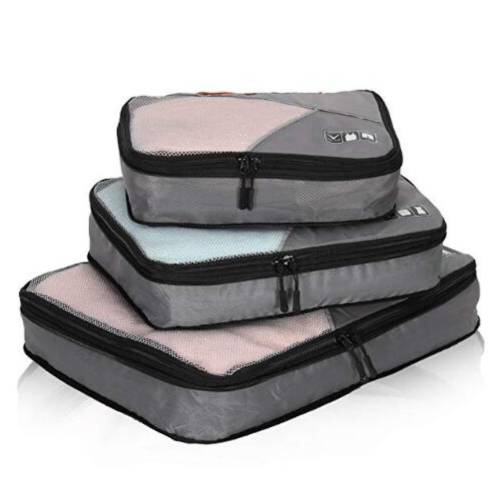 GREY Travel Compression Cubes Expandable Packing Organizer 3 Piece Set